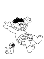 A coloring page of sesame street